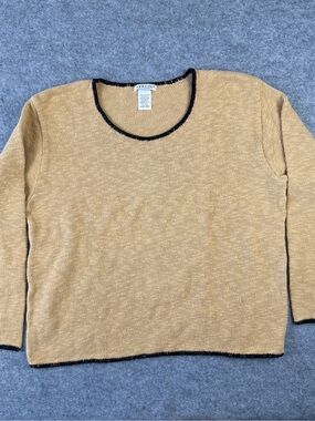 Avalin Ultimate Cotton One Size Crew Neck Sweater Raw Edge Contrast Piping